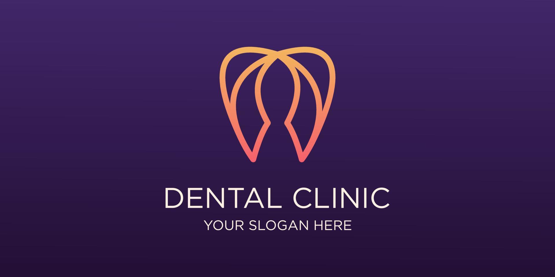 dental clinic tooth logo design vector illustration.