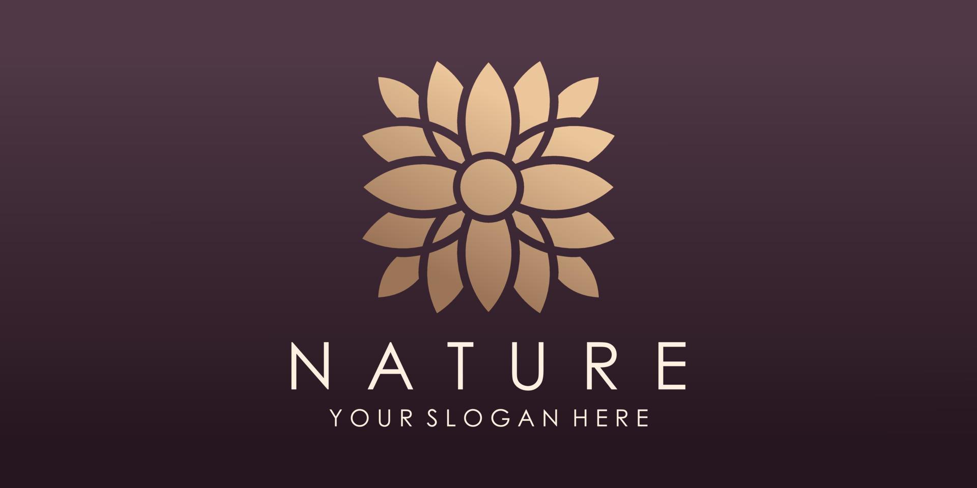 Lotus flower yoga logo design vector. vector