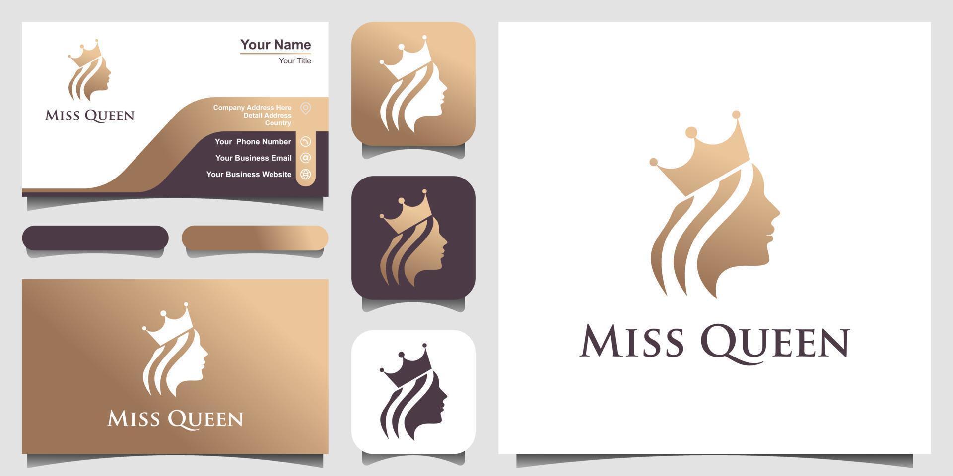 beauty woman logo design vector