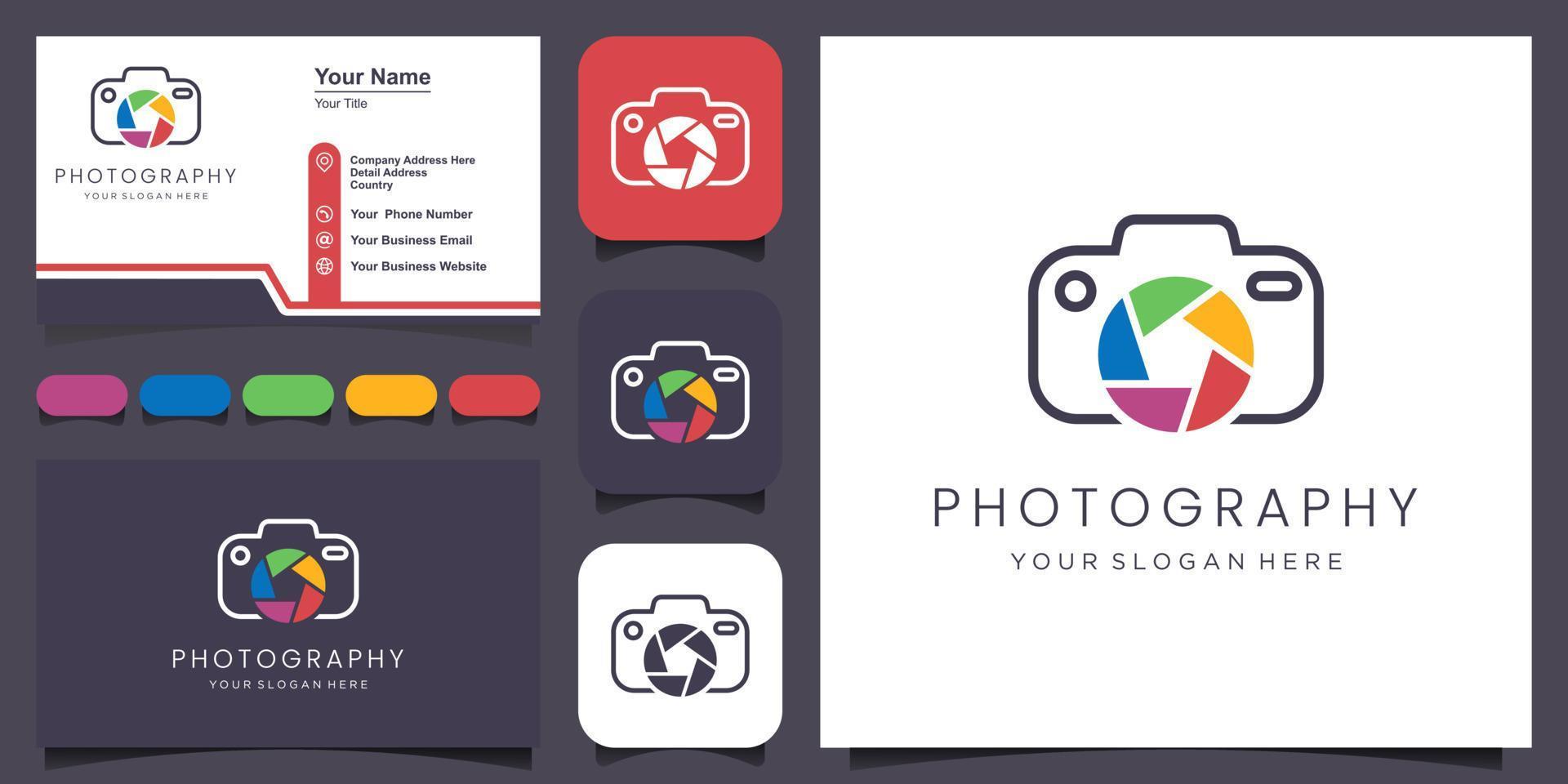 photography studio Logo template, photographer, photo. Company, brand, branding, corporate, identity vector