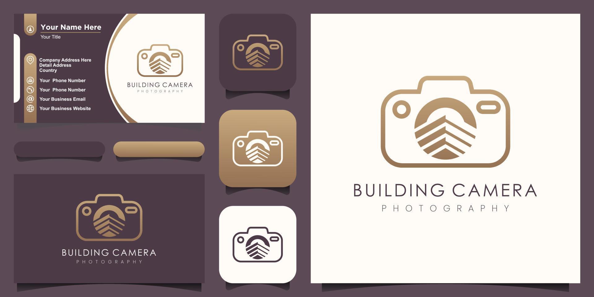 building camera logo, design vector simple elegant modern style.