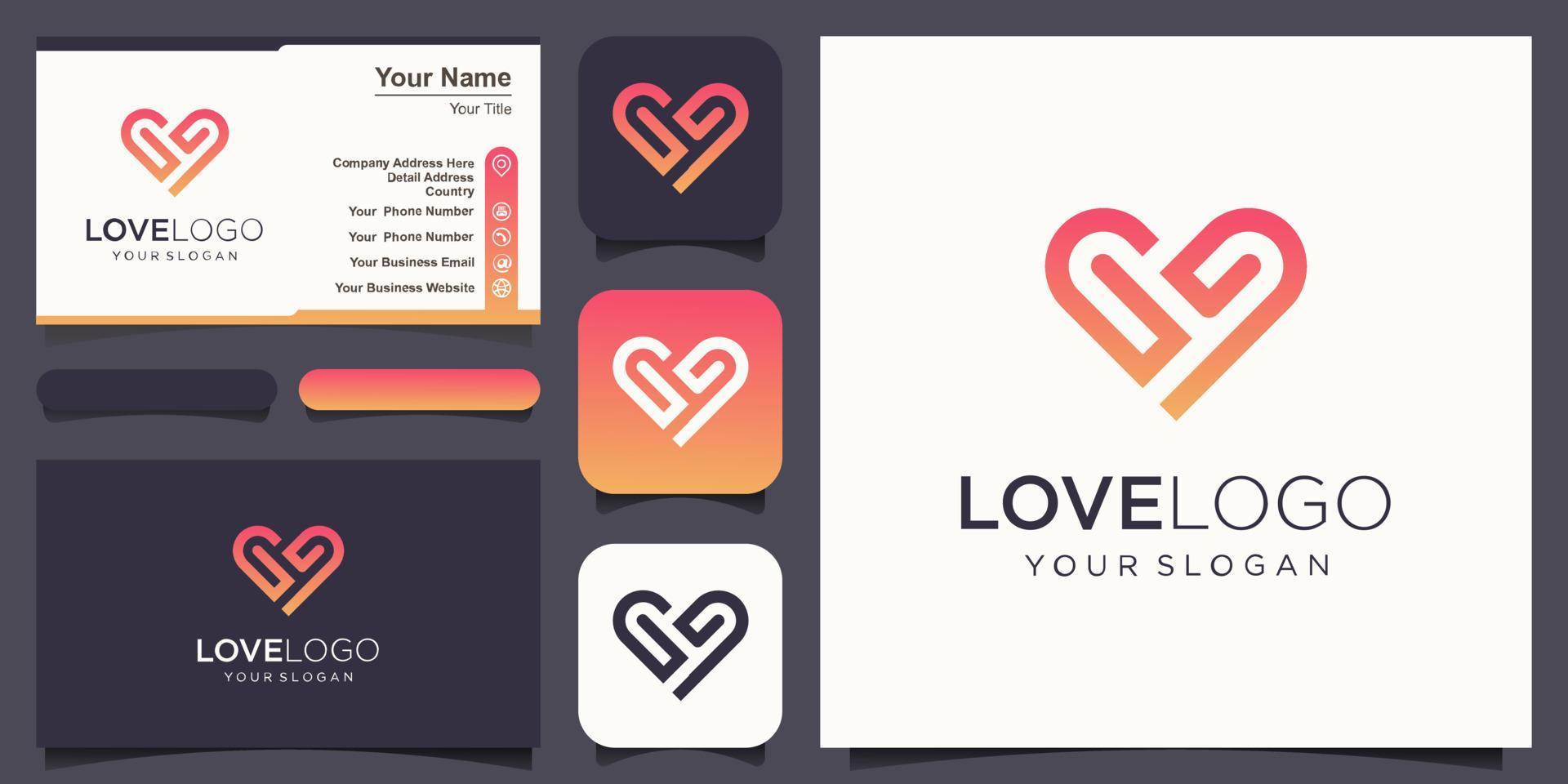 corazón símbolo logo icono diseño modelo elementos vector