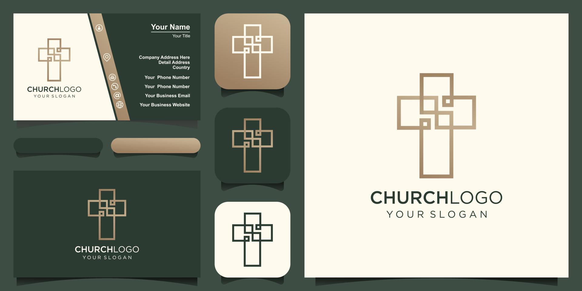 Christian Cross icon logo app Vector illustration.