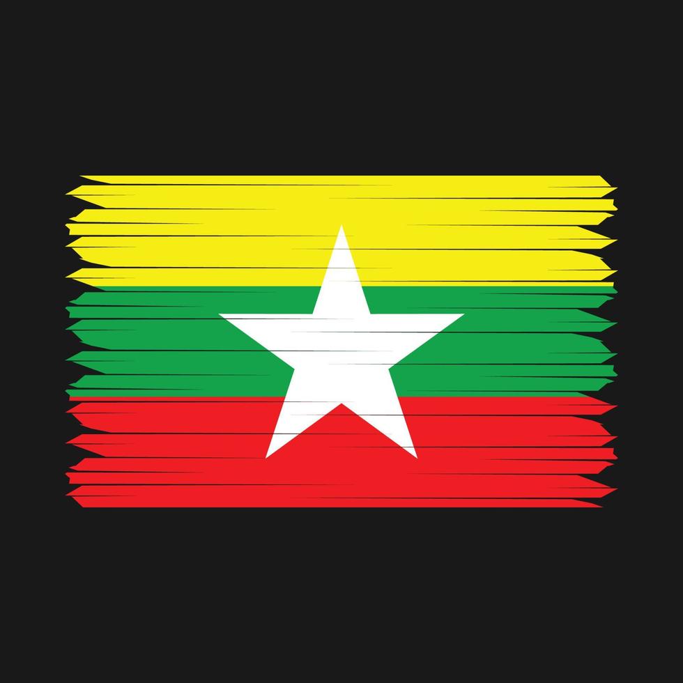 Myanmar Flag Brush vector