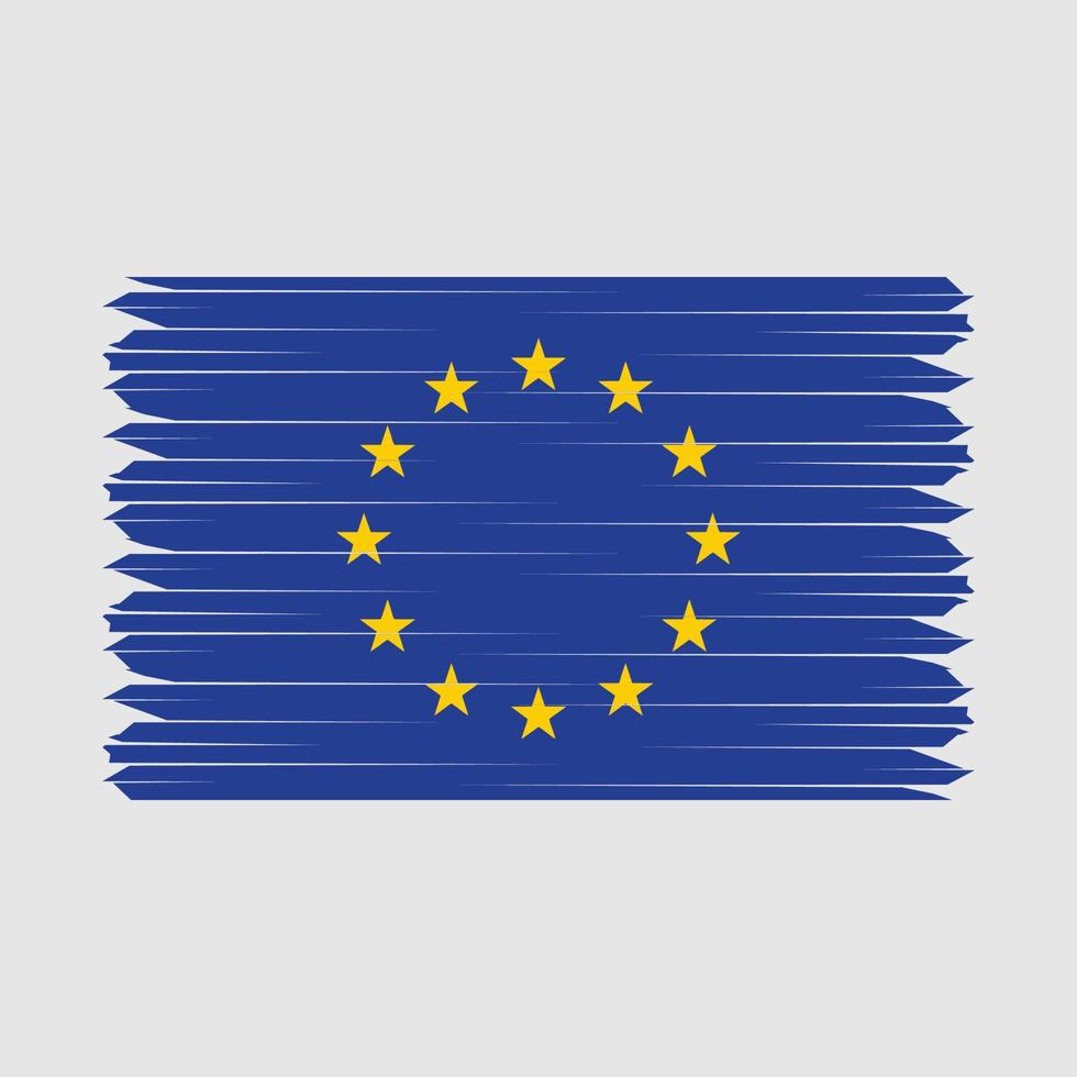 cepillo de bandera europea vector
