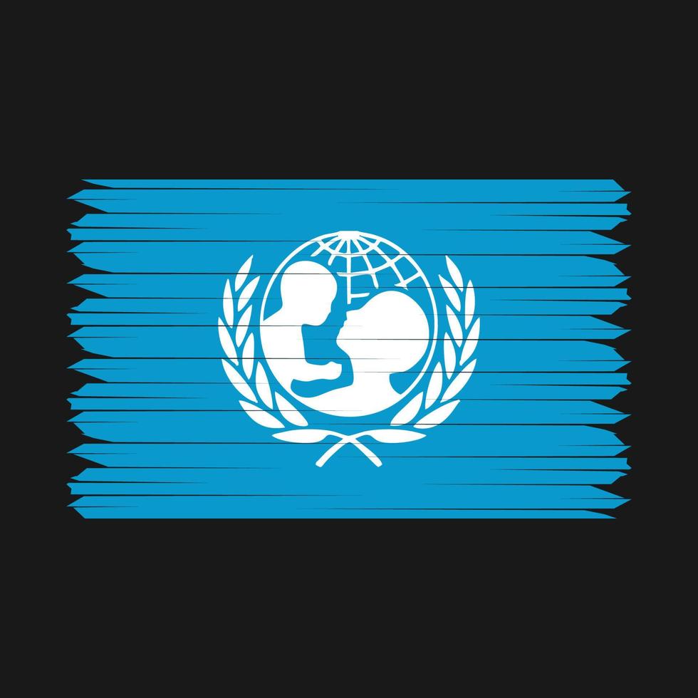 cepillo de la bandera de unicef vector