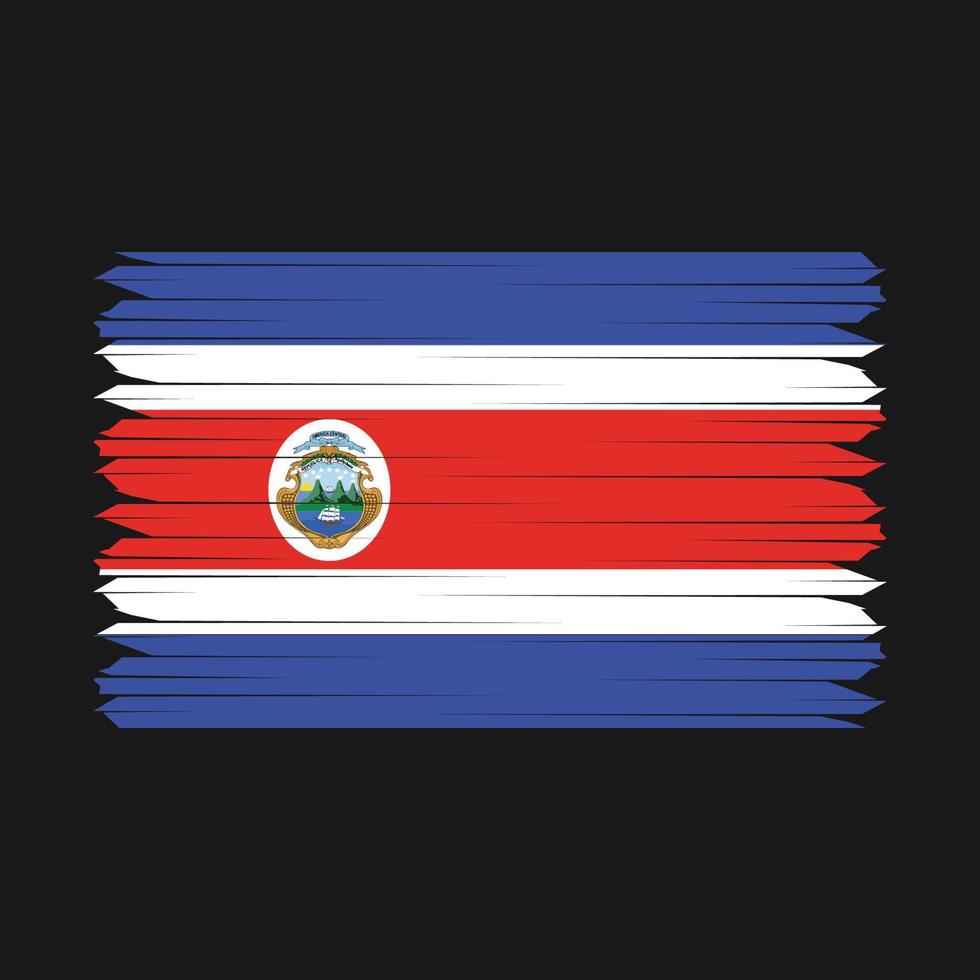 cepillo de la bandera de costa rica vector