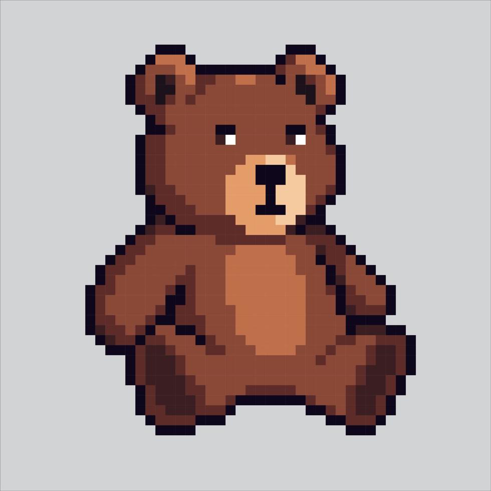 Pixel art illustration teddy bear. Pixelated teddy bear. cute teddy bear doll pixelated for the pixel art game and icon for website and video game. old school retro. vector