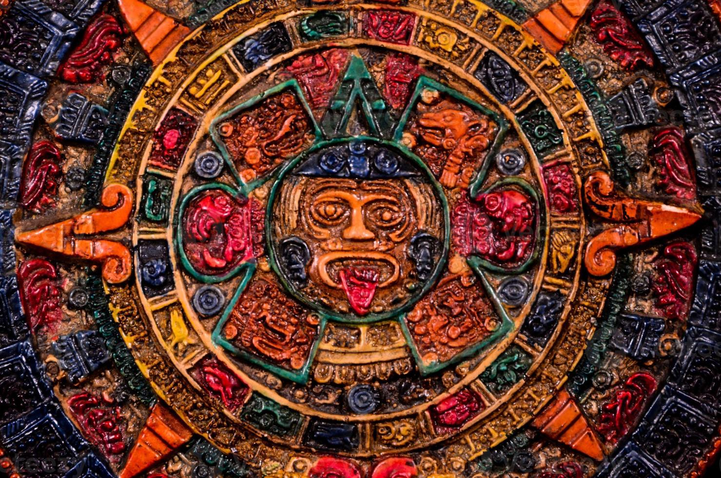 Ornate Mayan calendar photo