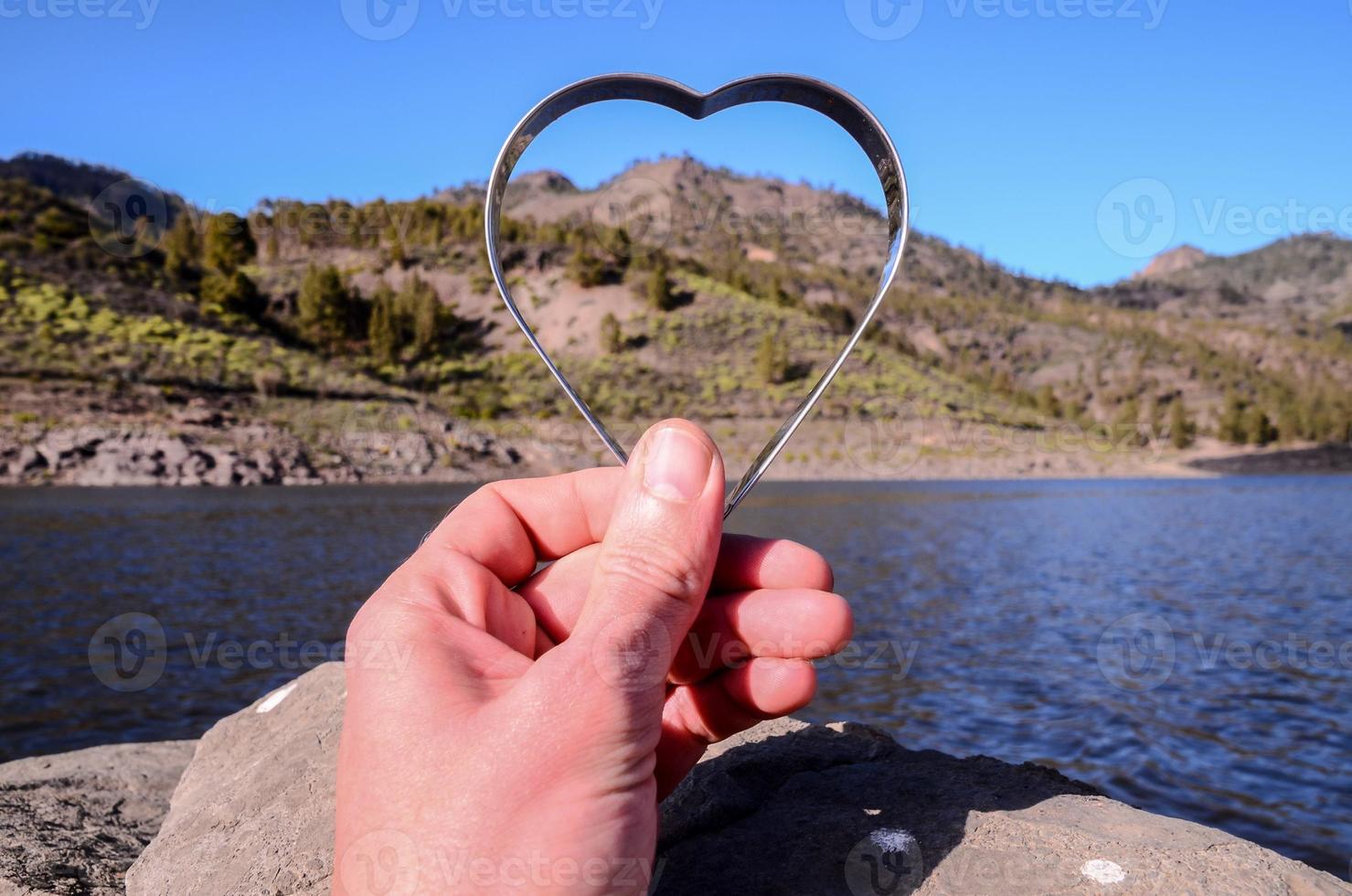 Metal heart shape photo