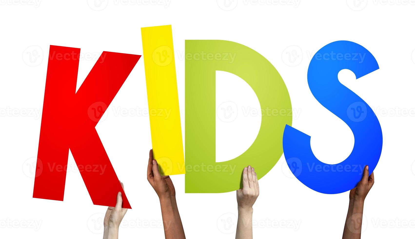 Kids - Human Hands Holding Colorful Letters photo