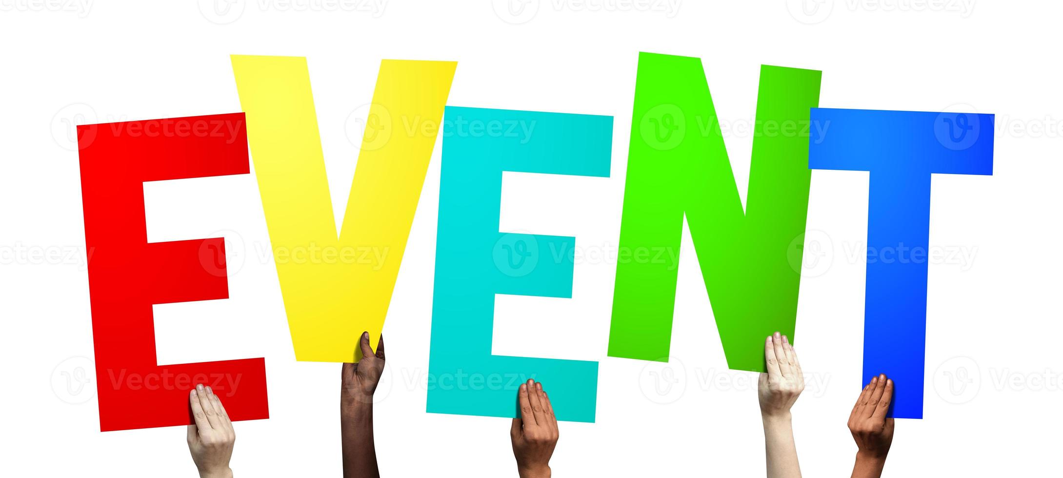 Event - Human Hands Holding Colorful Letters photo