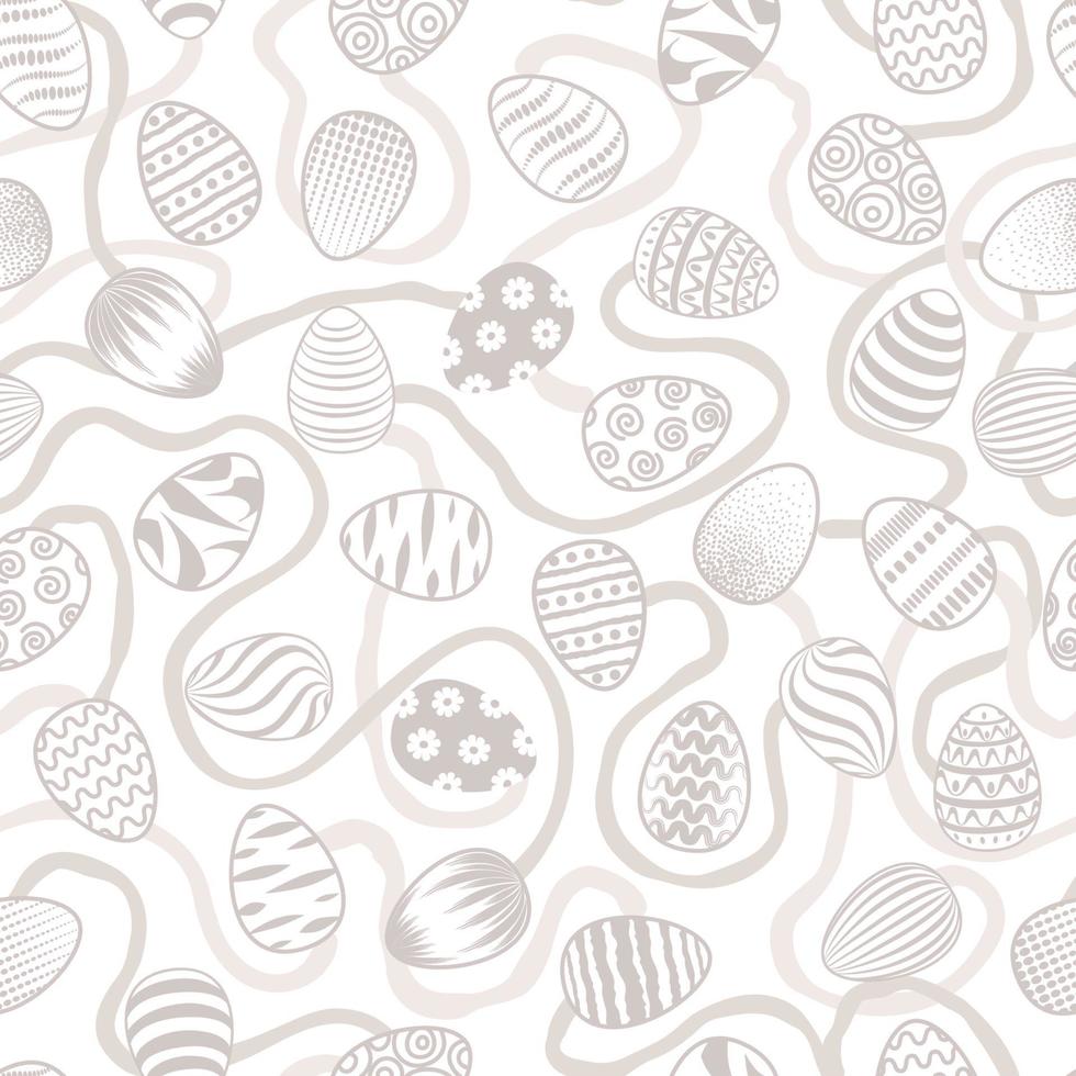 Easter egg seamless pattern. Spring holiday background for printing on fabric, paper for scrapbooking, gift wrap and wallpapers. Happy easter greeting card decor vector