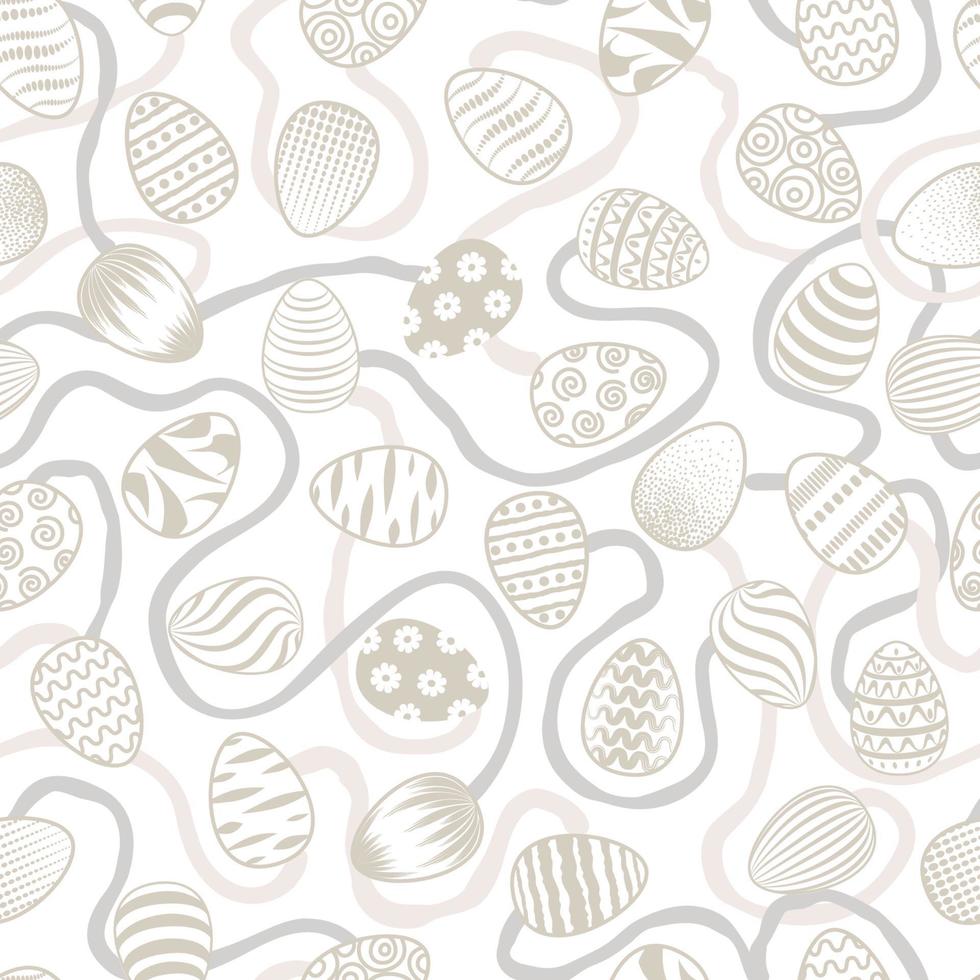 Easter egg seamless pattern. Spring holiday background for printing on fabric, paper for scrapbooking, gift wrap and wallpapers. Happy easter greeting card decor vector