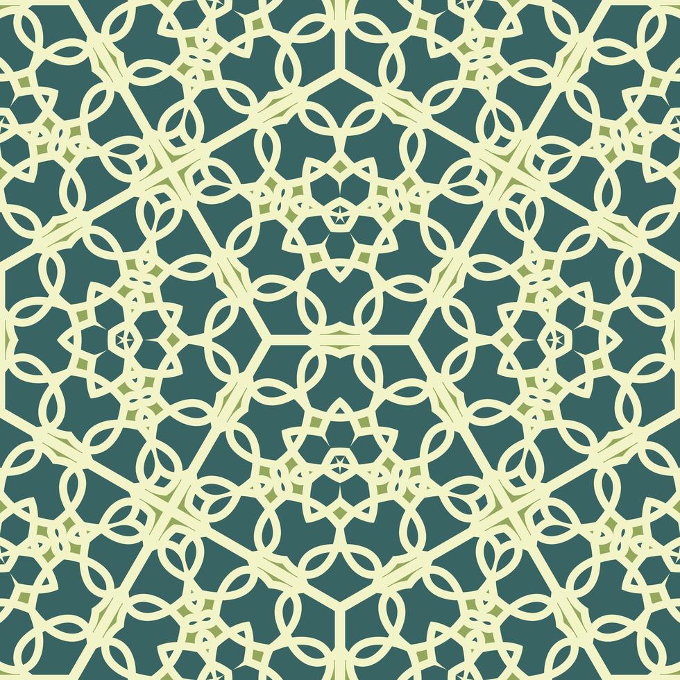 Flat illustration vector-style image of geometric floral and leaves in seamless pattern photo