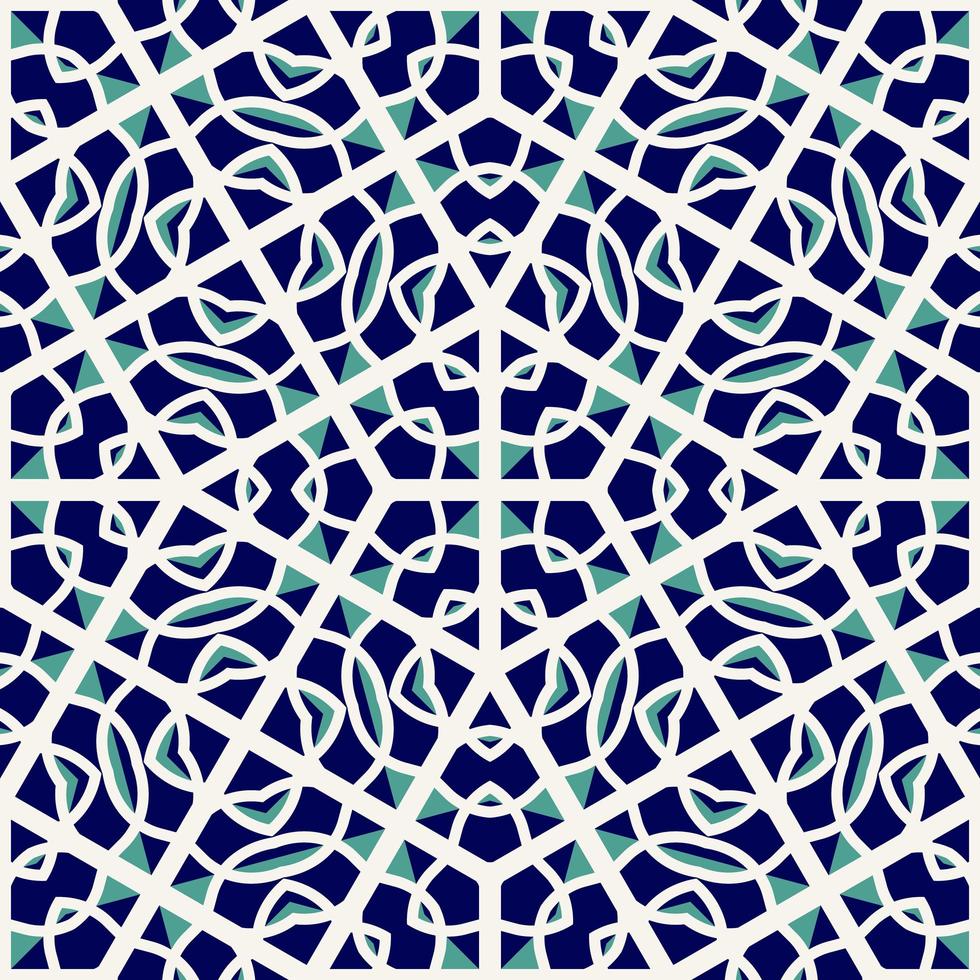Flat illustration vector-style image of geometric floral and leaves in seamless pattern photo