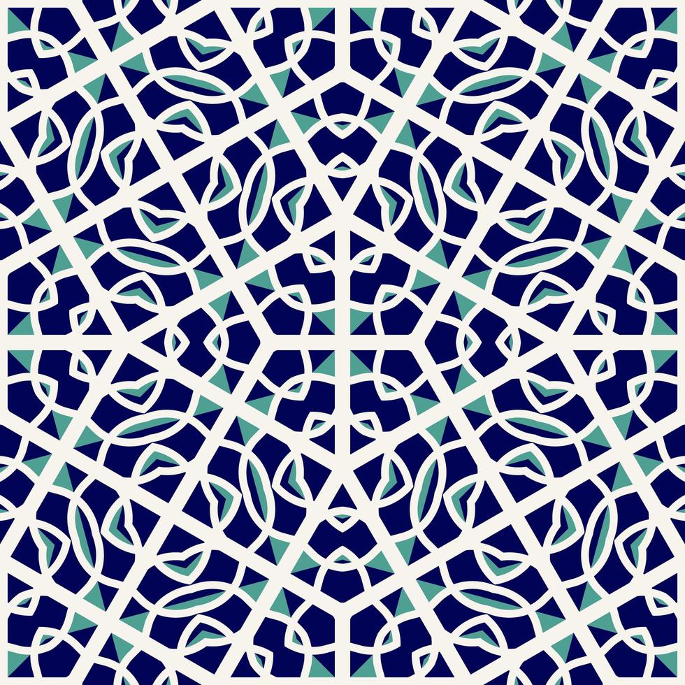 Flat illustration vector-style image of geometric floral and leaves in seamless pattern photo