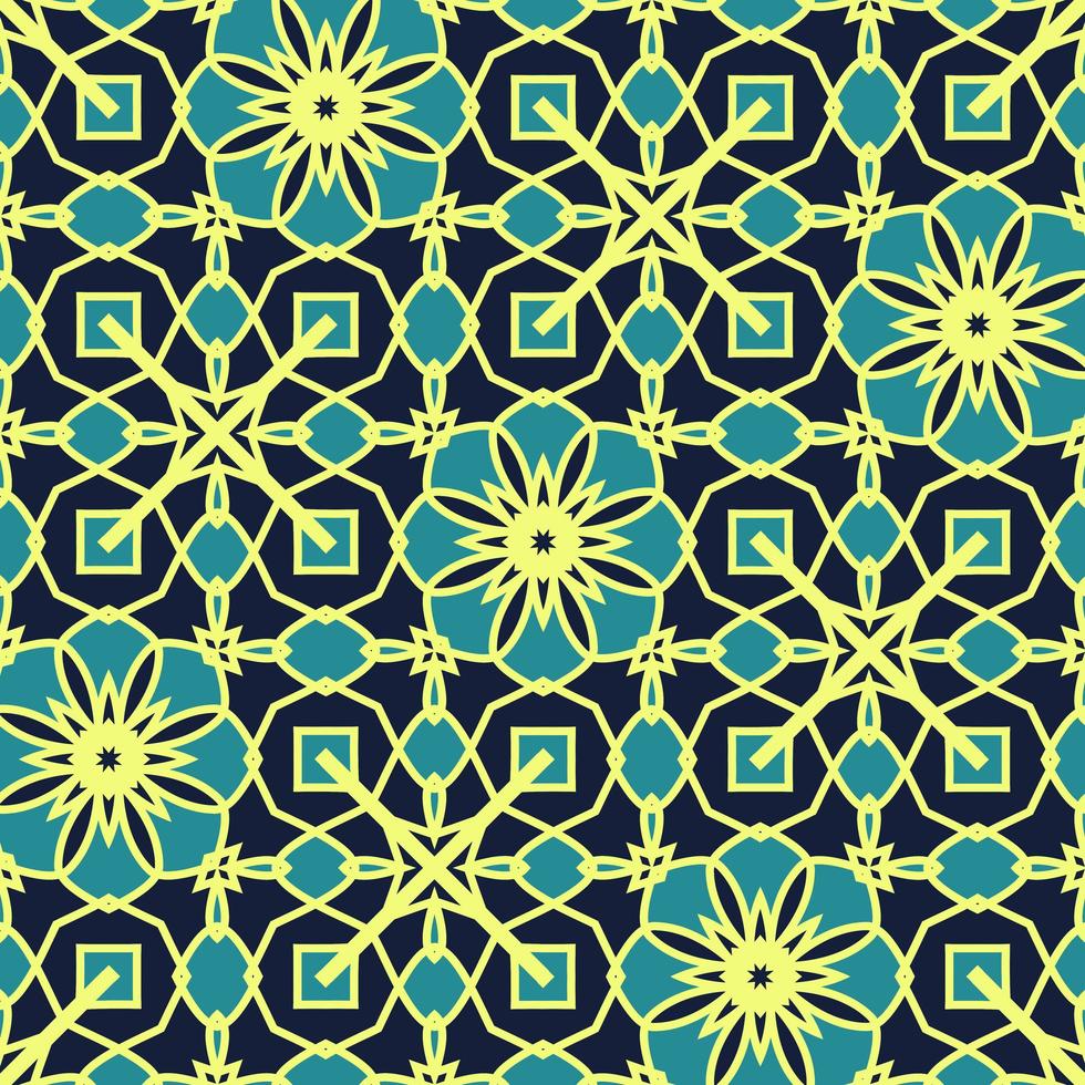 Oriental traditional pattern. Repeated maroccan crosses mosaic tiles. Lantern shapes motif. Tracery window wallpaper. Arabesque digital paper, textile print. Seamless surface design photo