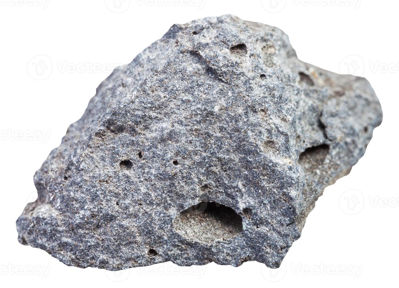 rough porous basalt stone isolated photo