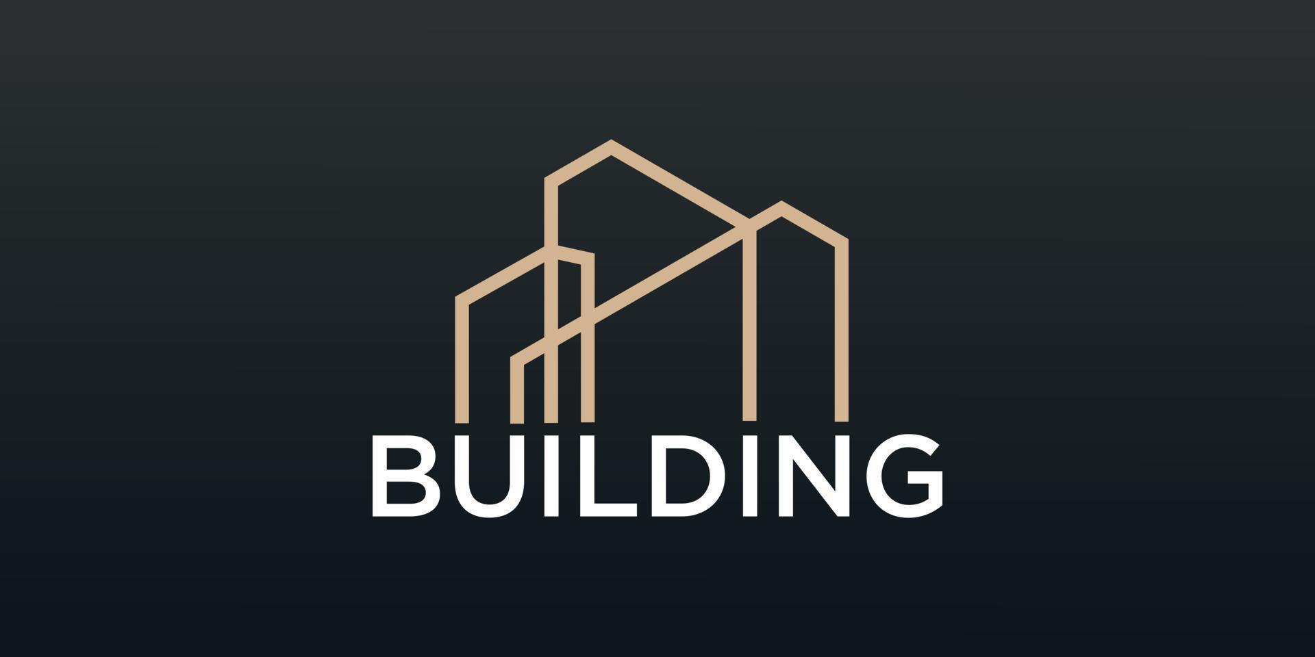 edificio logo diseño para construcción empresa con moderno concepto. vector