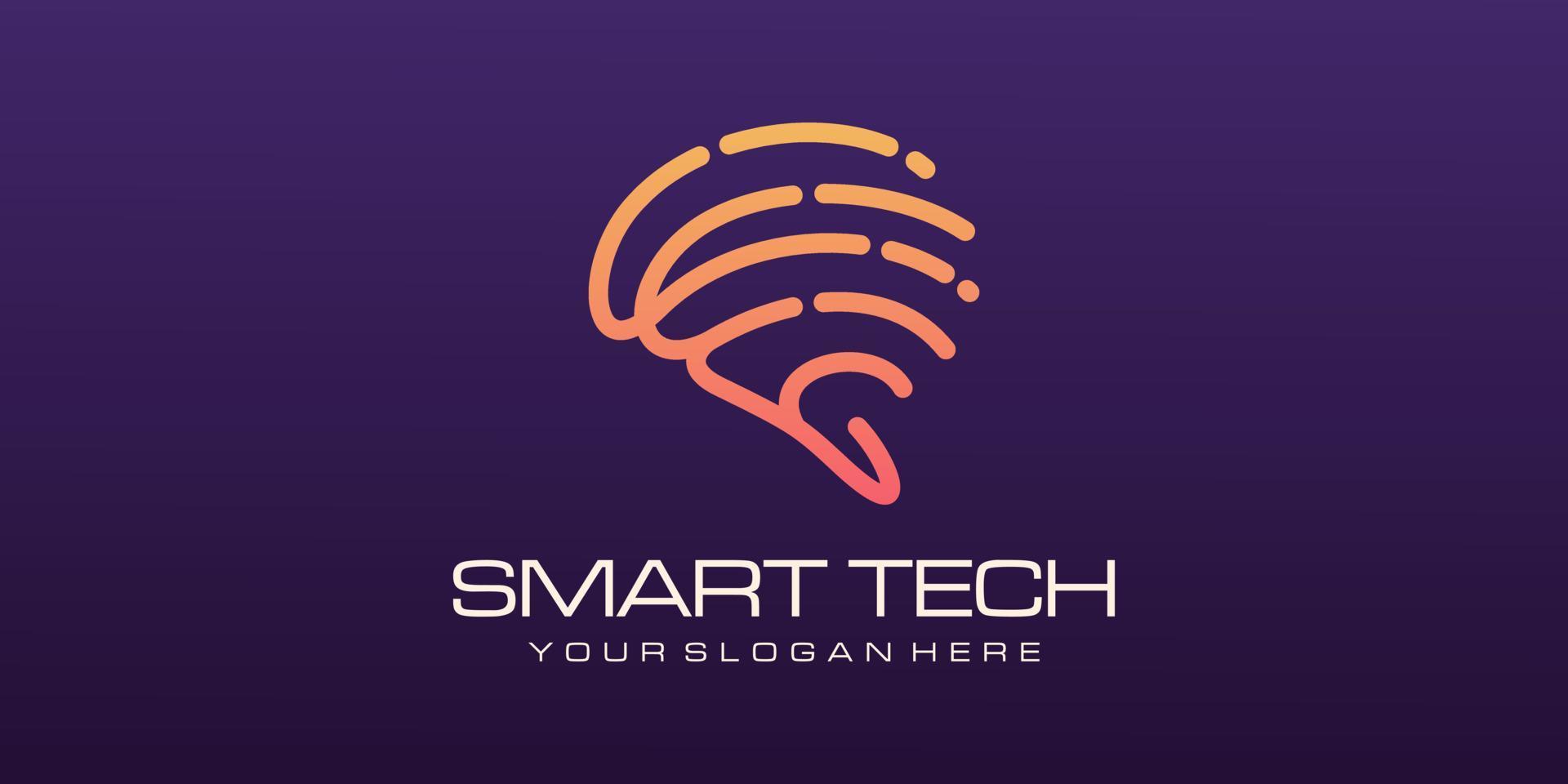 Brain tech logo design. Artificial intelligence and technology logo Vector design