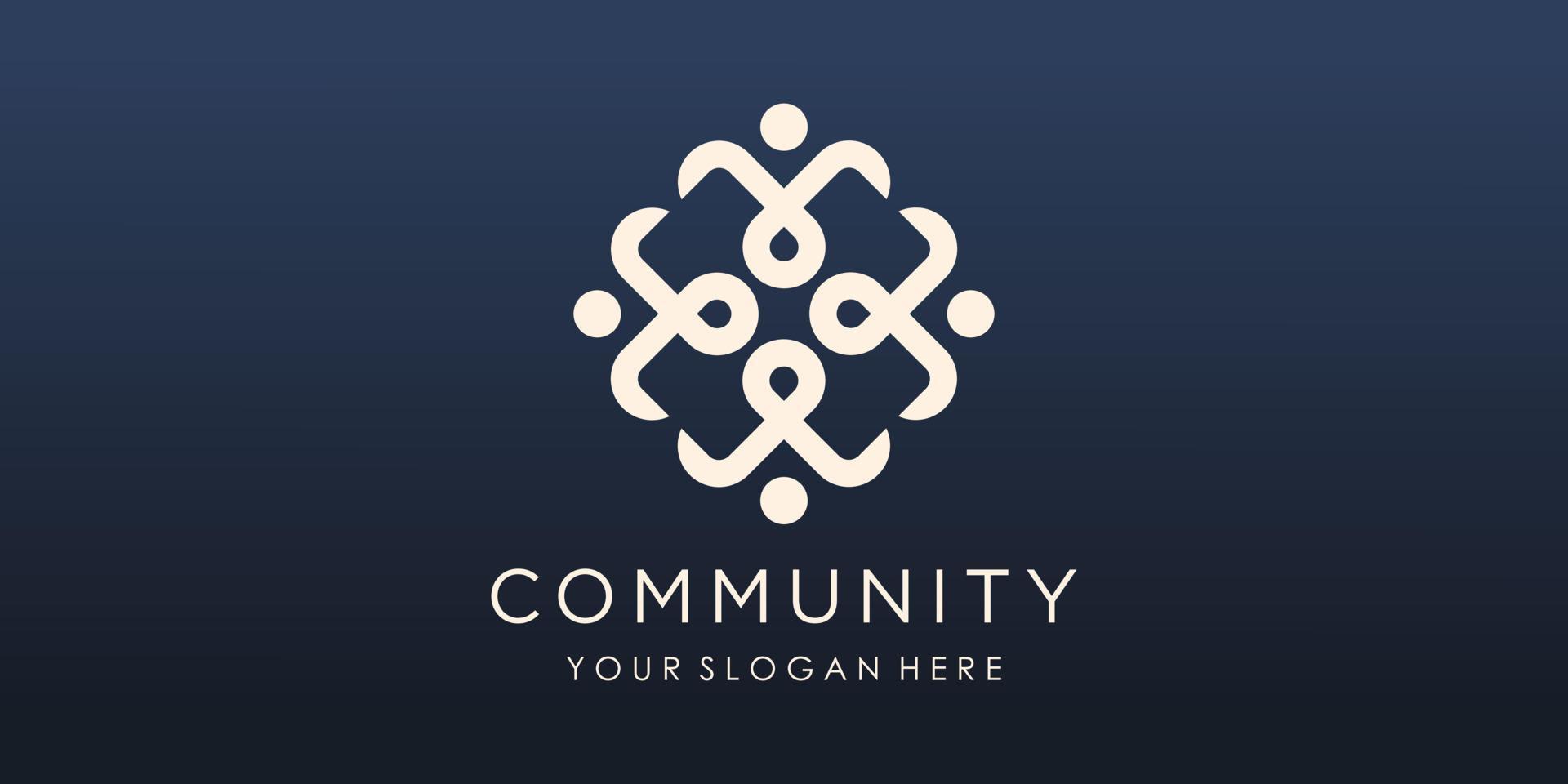 People community logo vector design. logo template can represent unity and solidarity in group