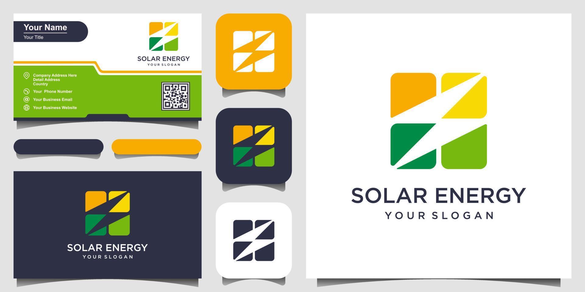 Solar Energy logo designs vector, thunderbolt icon vector