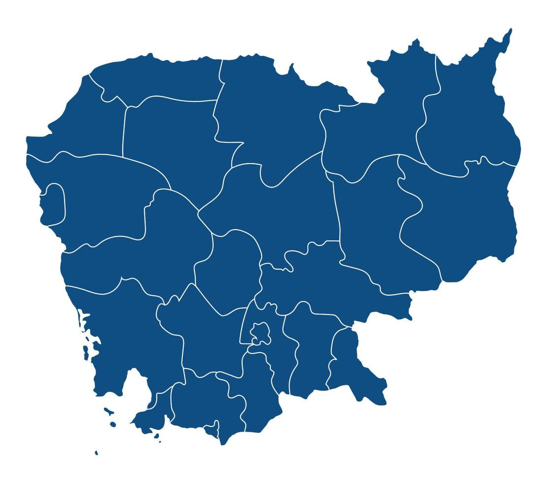 Camboya mapa. alto detallado con azul dispositivo provincia. transparente antecedentes vector