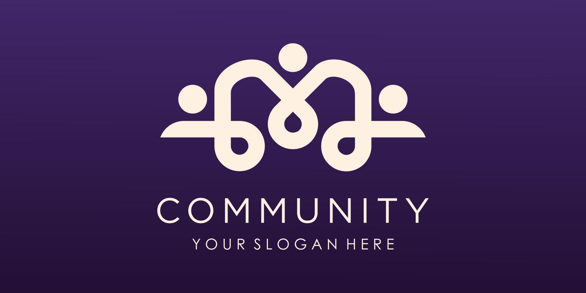 People community logo vector design. logo template can represent unity and solidarity in group