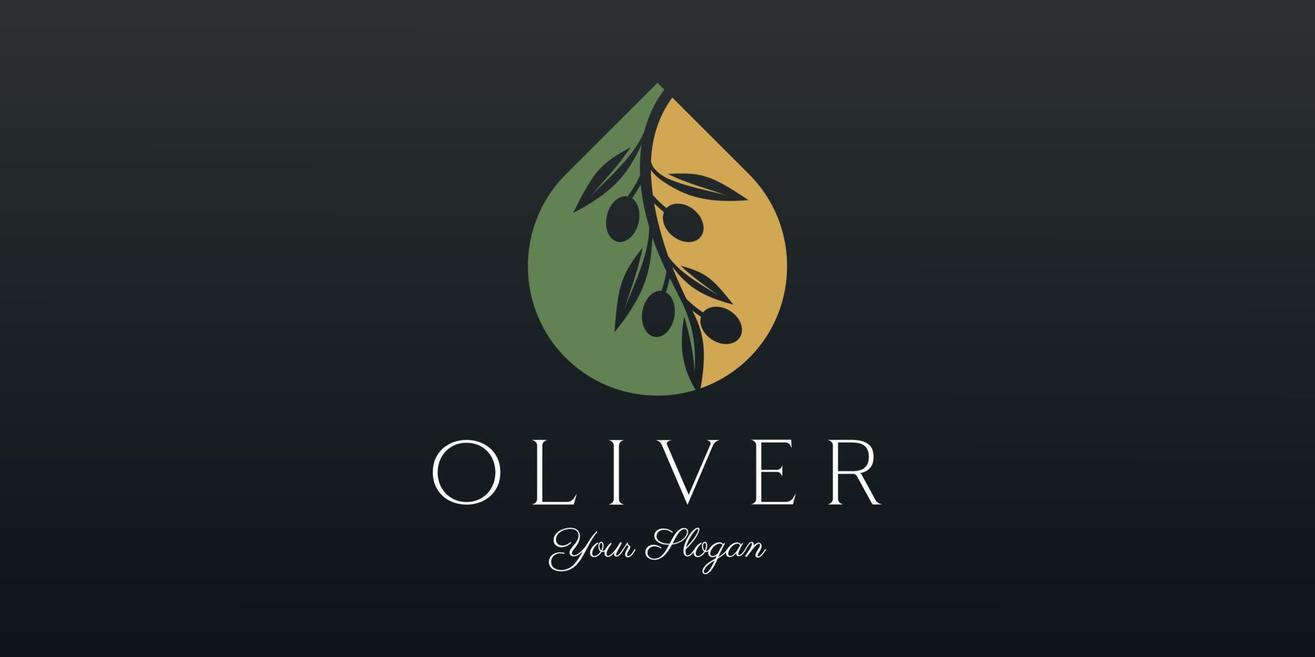 Twig Olive Oil logo template icon design vector