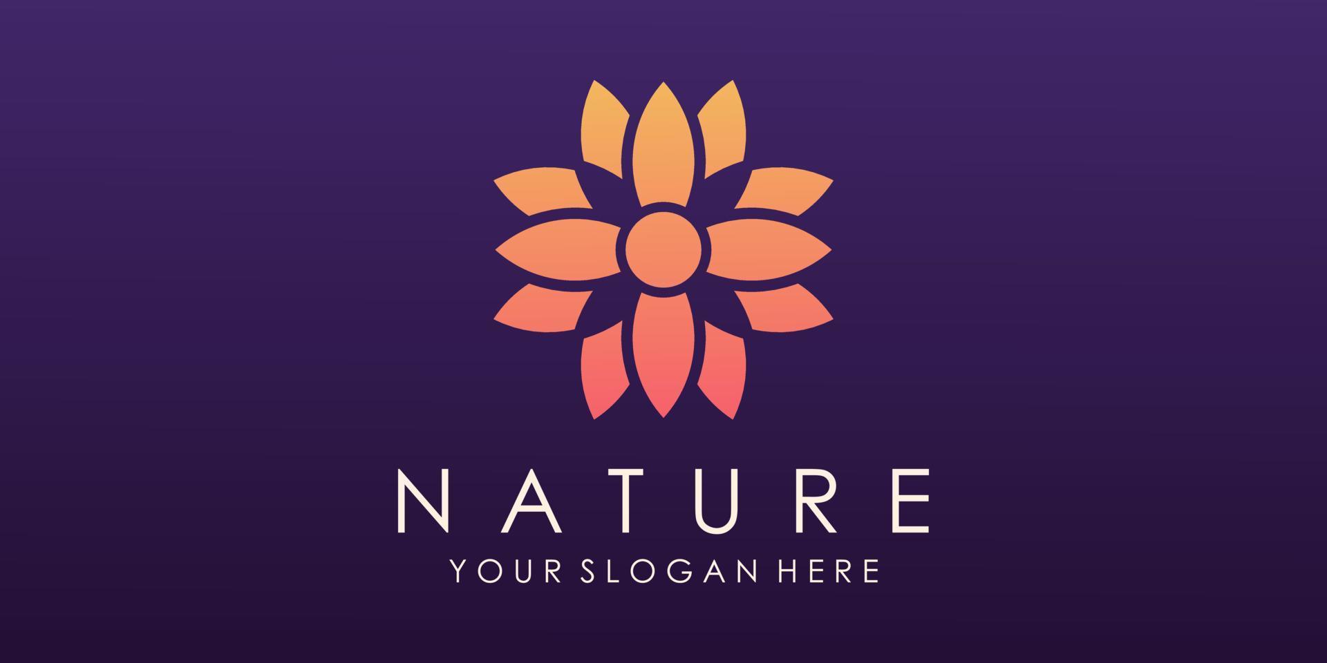 Lotus flower yoga logo design vector. vector