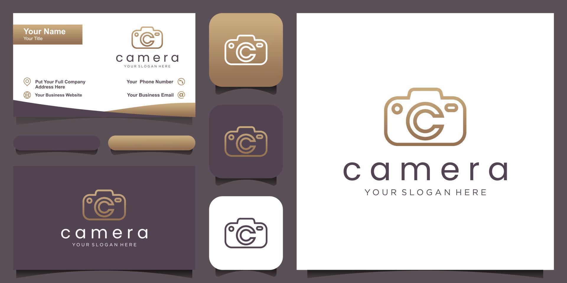 letter C camera logo. camera photography logo with letter C icon vector template