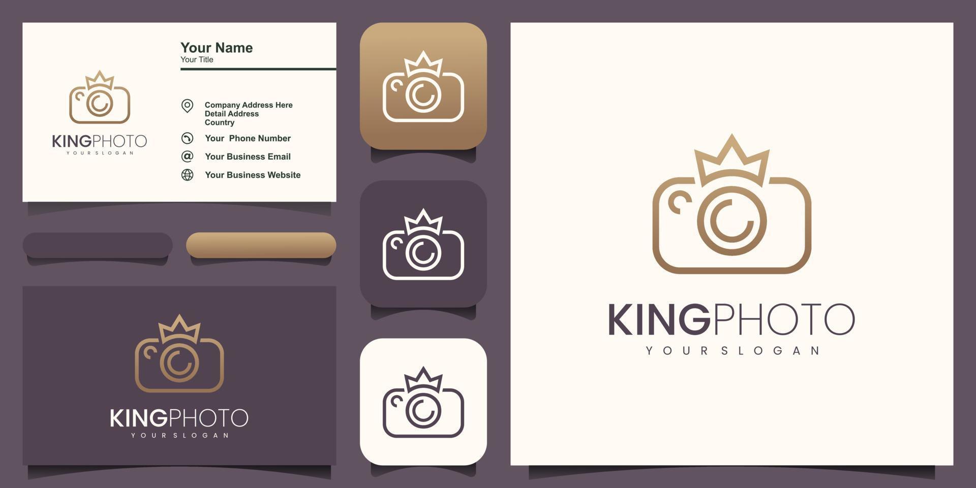 King Camera Logo Design, template vector illustration