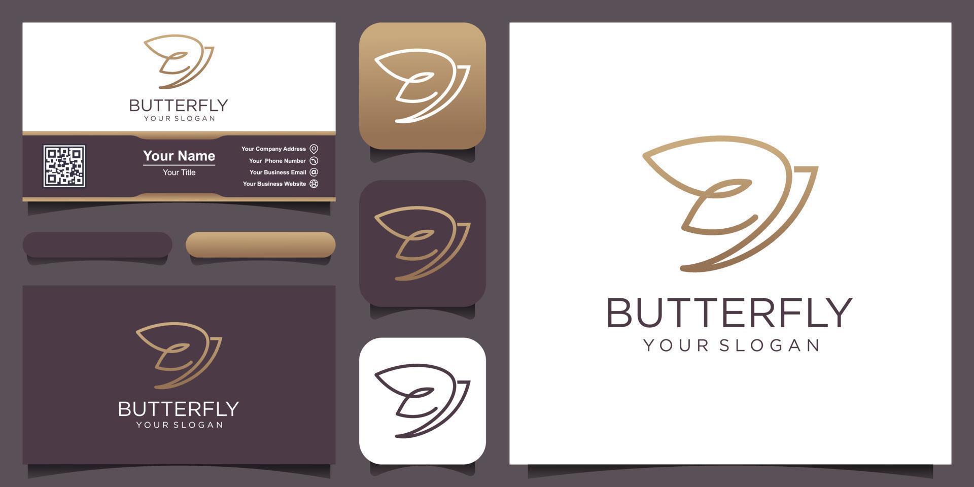 diseño moderno de logotipo de mariposa vector