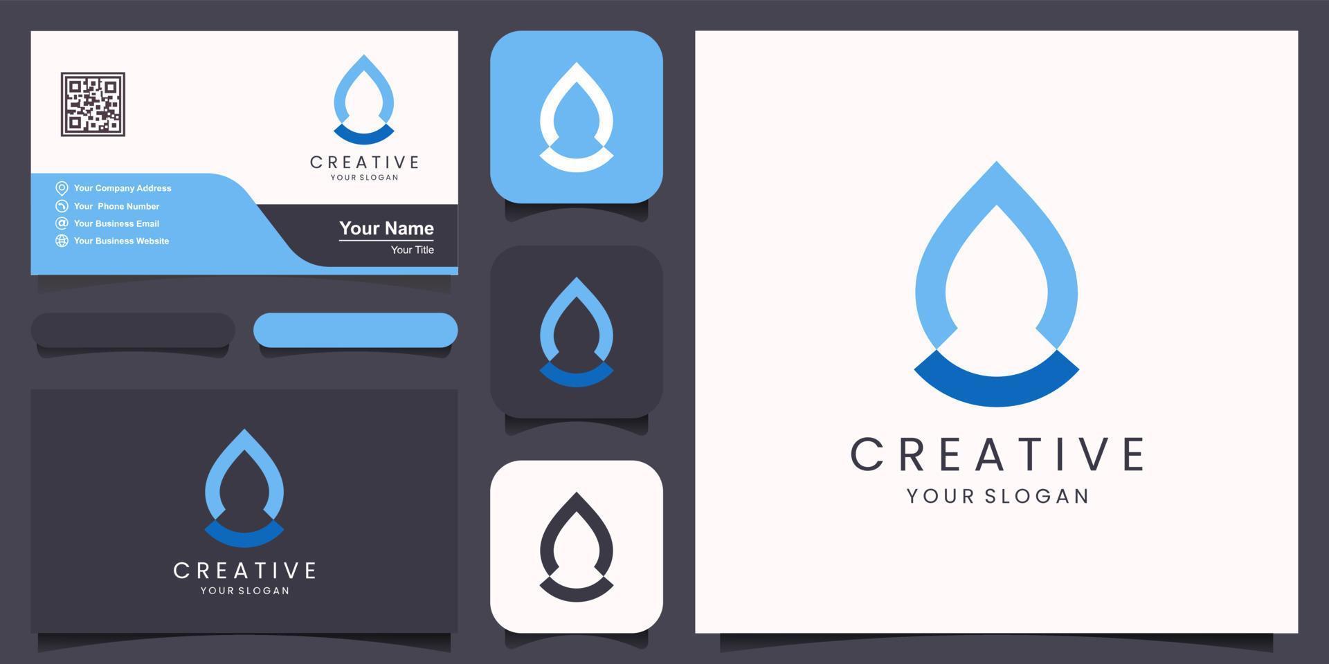 oil or Water Logo Design Template. Vector Illustration
