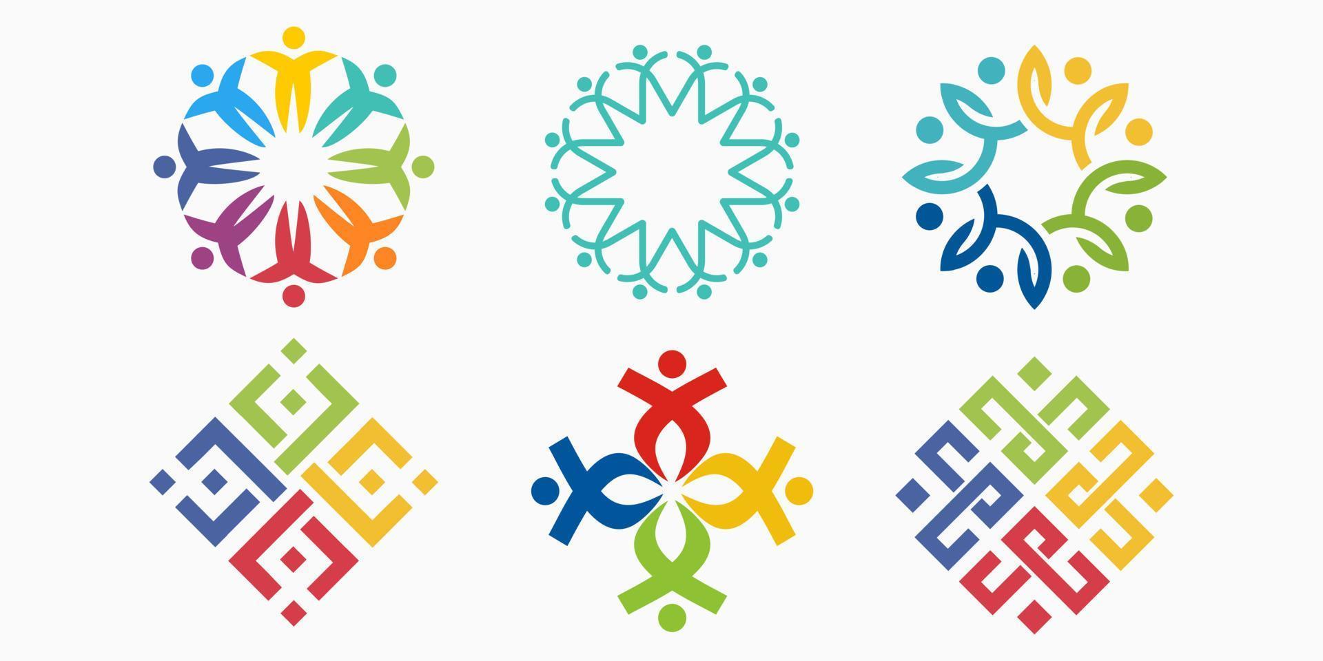 personas comunidad logo diseño vector