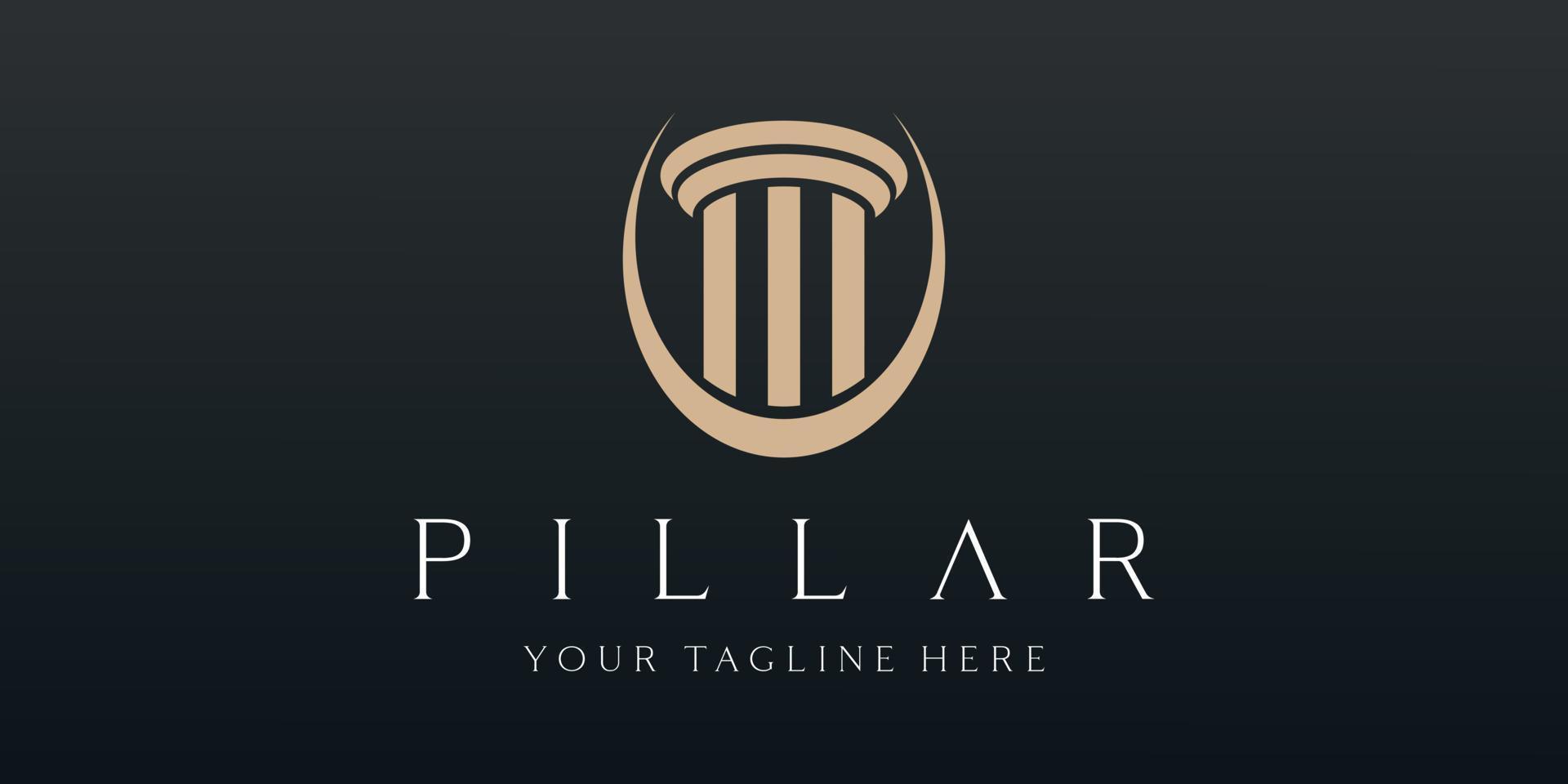 Pillar Vector Icon. Law Office Logo design Template