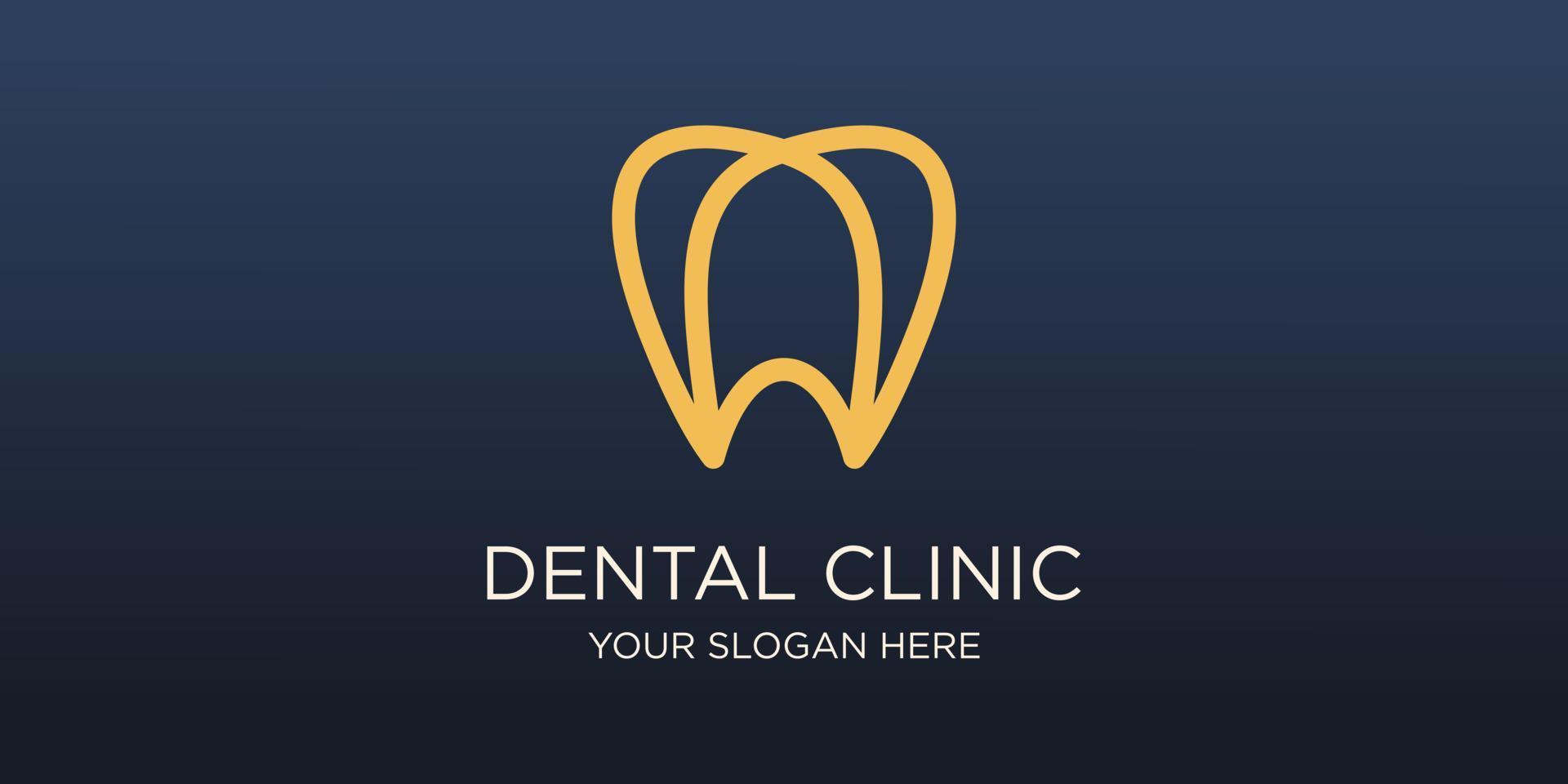 dental clinic tooth logo design vector illustration.