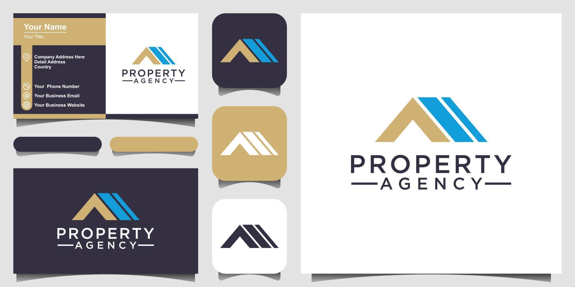 Real Estate Apartment Building construction Logo design template vector