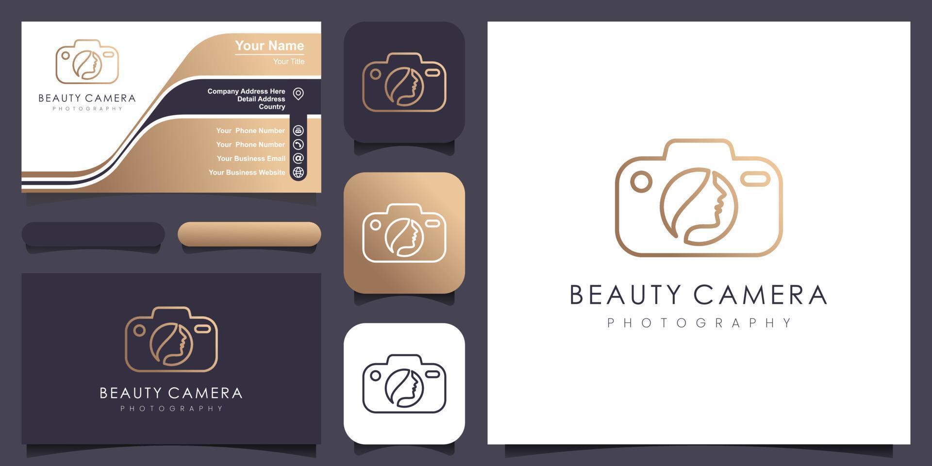 beauty camera logo, design vector simple elegant modern style.