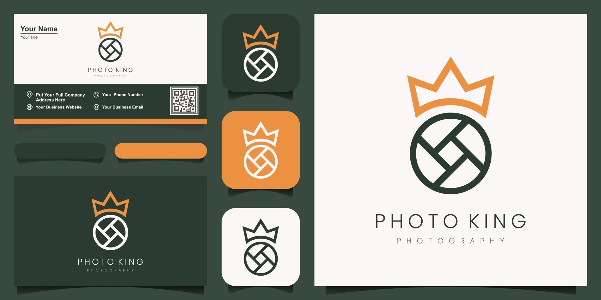 king photography studio logo, design vector simple elegant modern style.