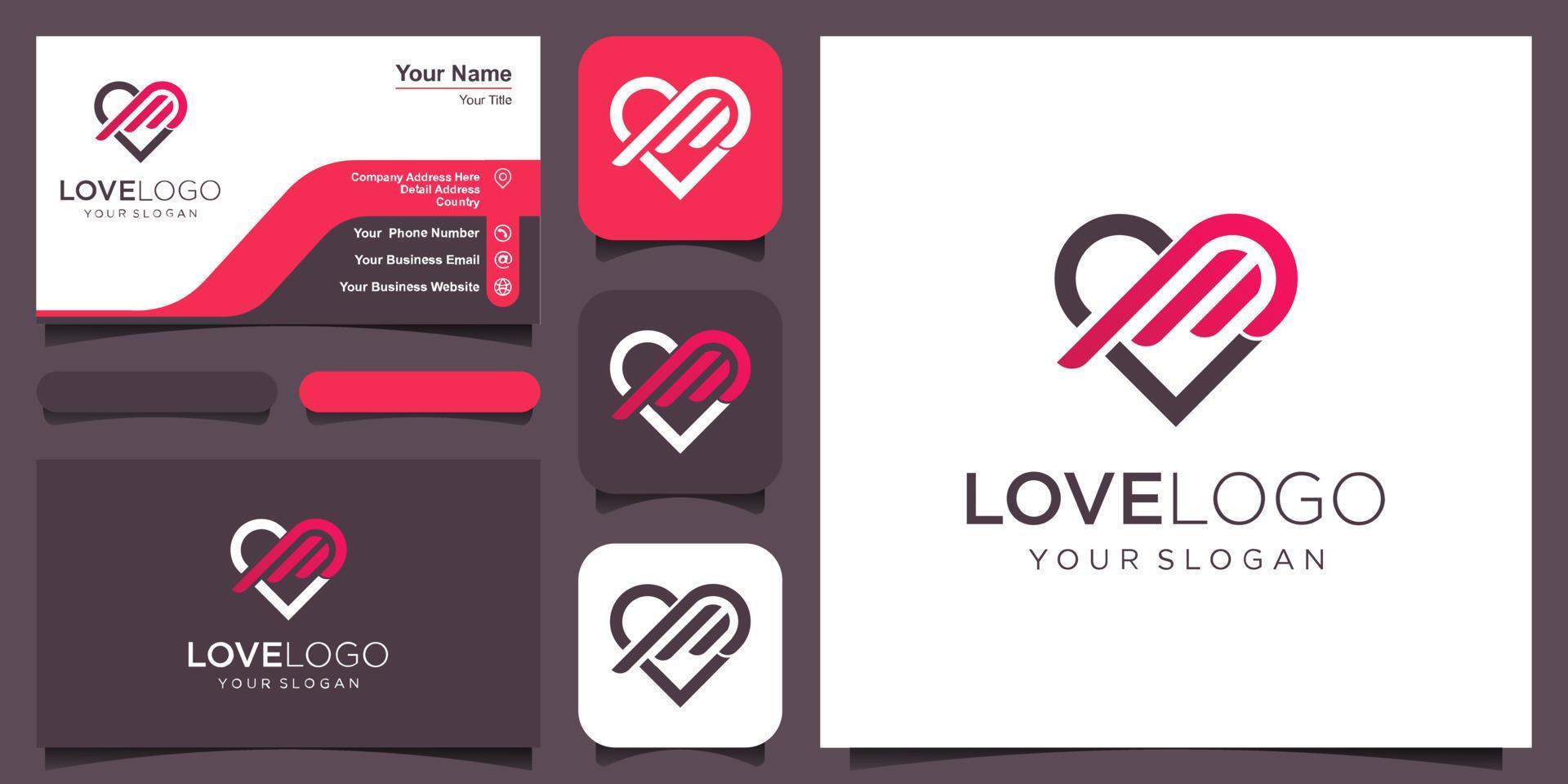 Love wings Logo Template design vector