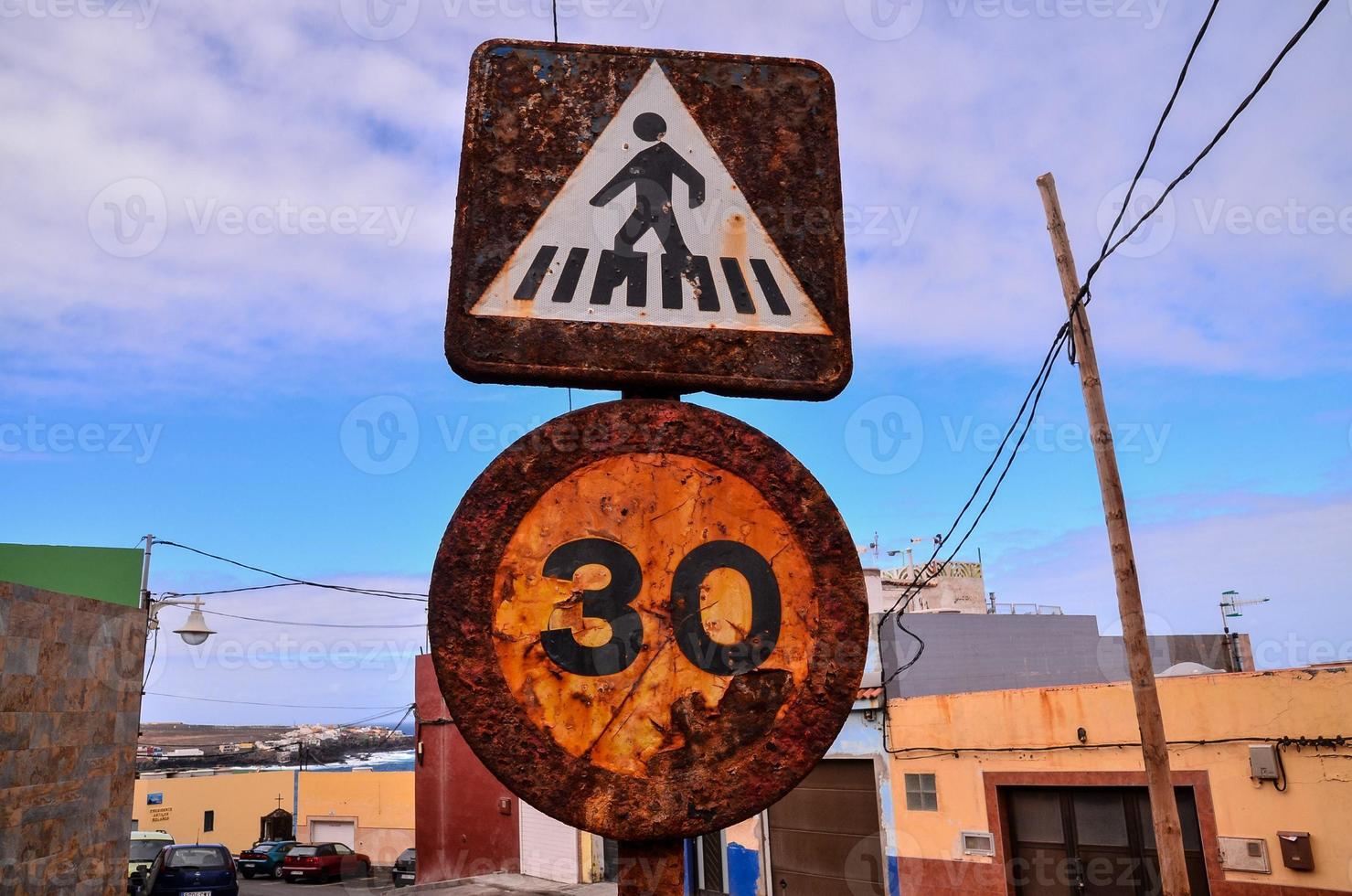 Rusty street sign photo