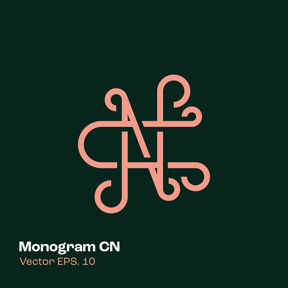 Monogram Logo CN vector