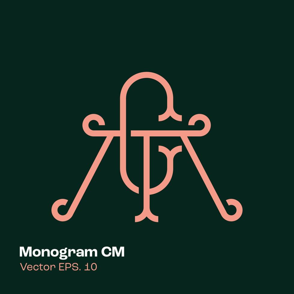 monograma logo cm vector