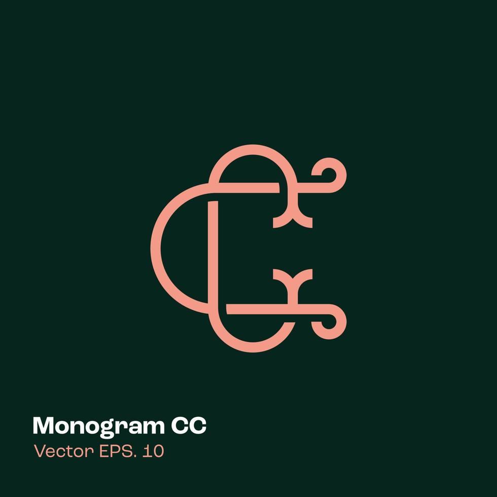 monograma logo cc vector