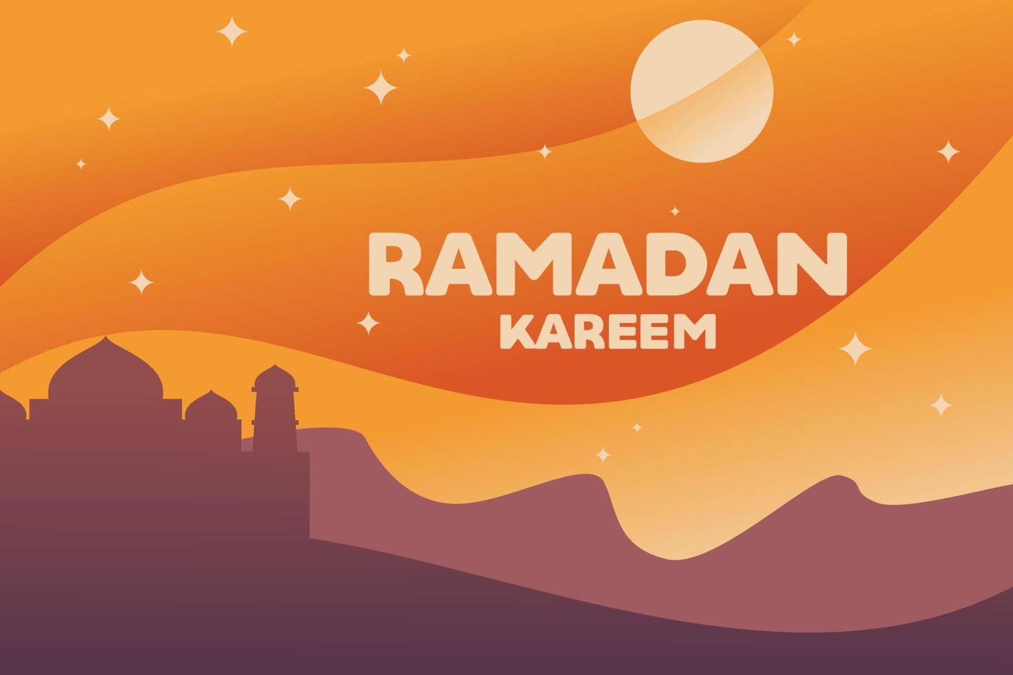 Clásico naranja Ramadán kareem vector