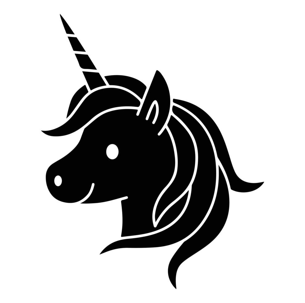 Happy unicorn vector, Head portrait horse sticker, Hand drawn style ...