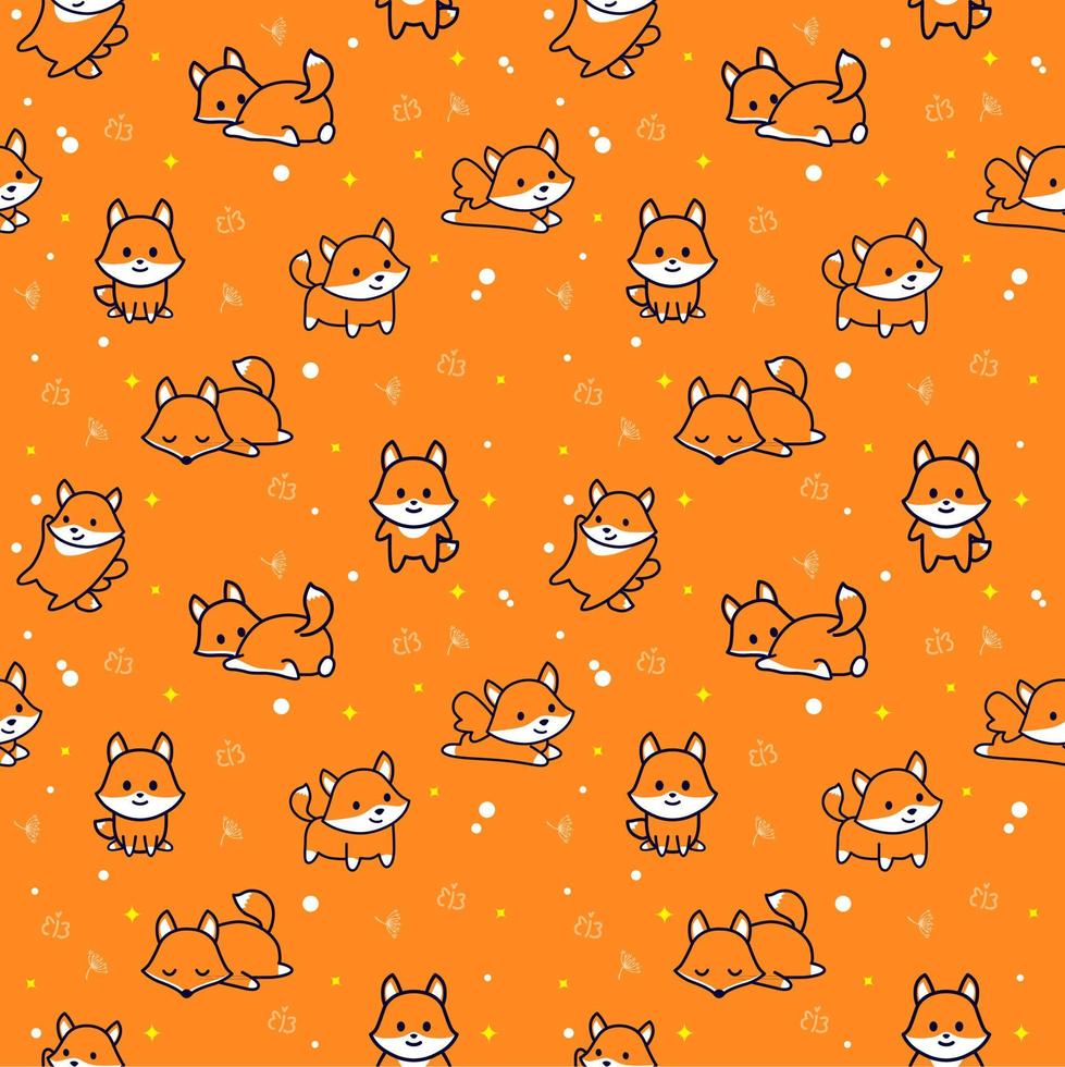 animal pattern fox vector