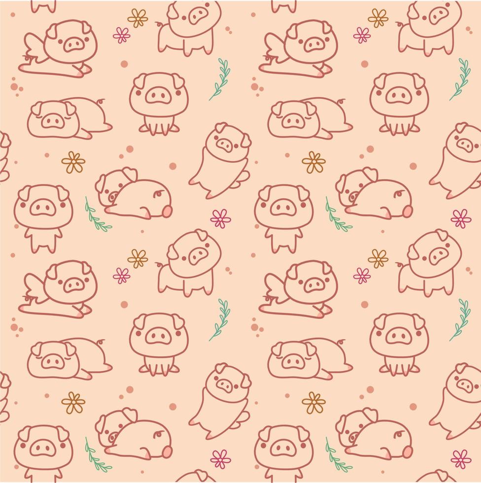 ANIMAL PATTERN PIG vector